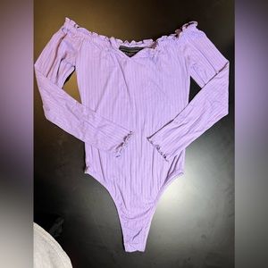 Purple Lettuce Trim Long Sleeve BodySuit